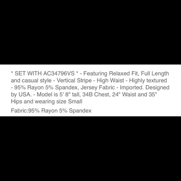 Staci Striped Crop Top and Pants Set In Black - Picture 6 of 7